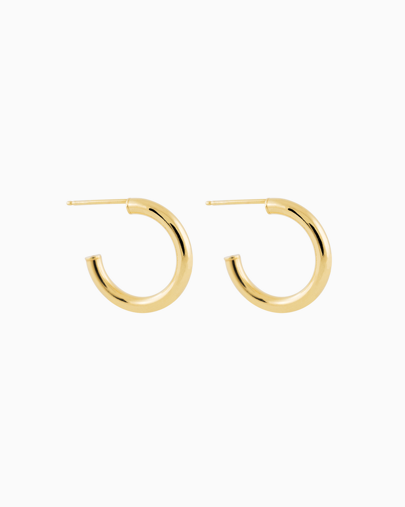 Medium Bella Hoops in Gold Plated over Sterling Silver