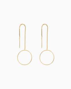 Monocle Drop Earrings Gold Plated over Sterling Silver