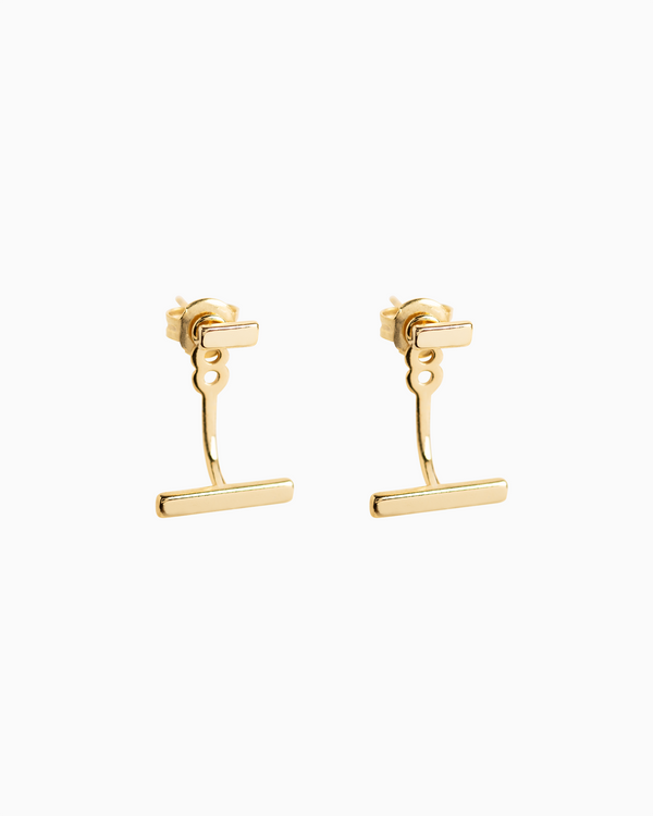 Line Earrings in Gold Plated over Sterling Silver