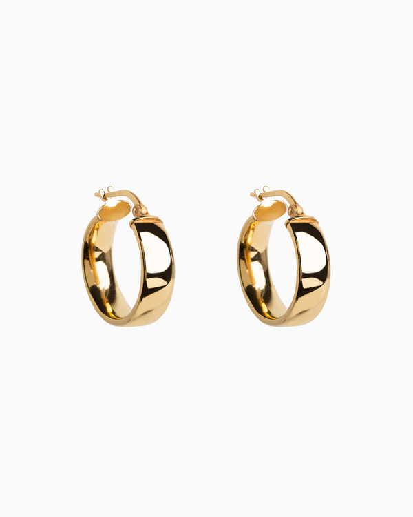 Wide Hoops Gold Plated over Sterling Silver