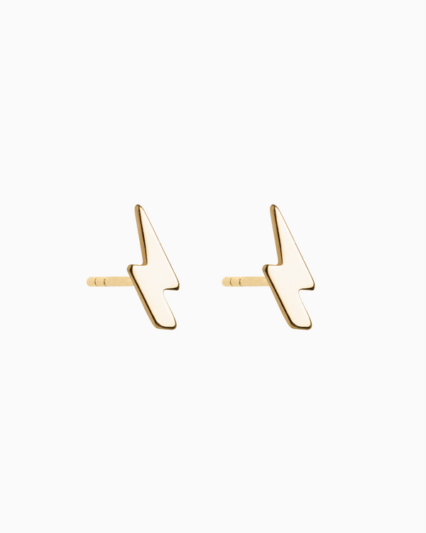 Lightning Bolt Studs in Gold Plated over Sterling Silver
