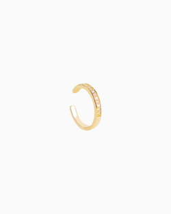 Half-Pavé Ear Cuff in Gold Plated Sterling Silver