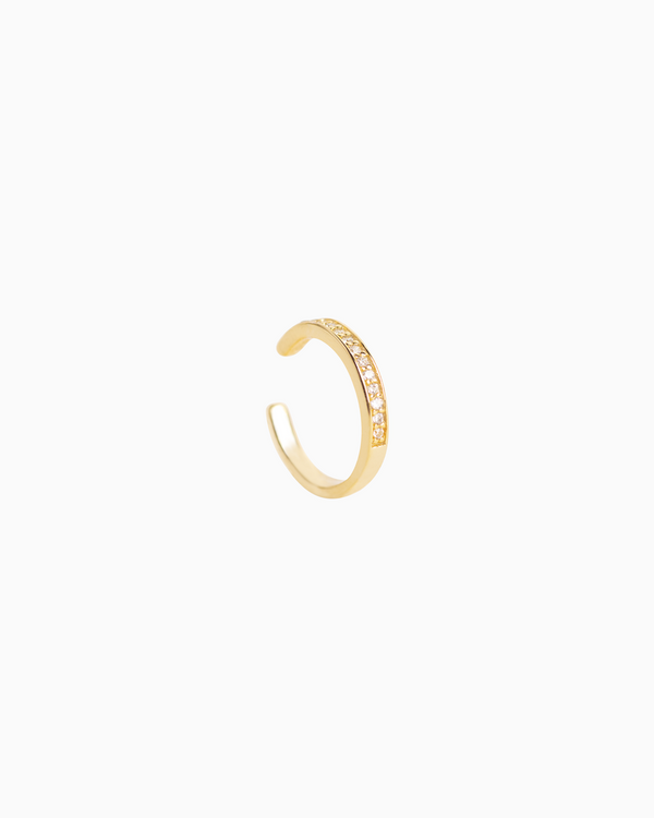 Half-Pavé Ear Cuff in Gold Plated Sterling Silver