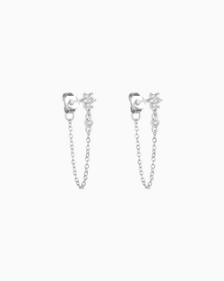 Flower Chain Wrap Earrings