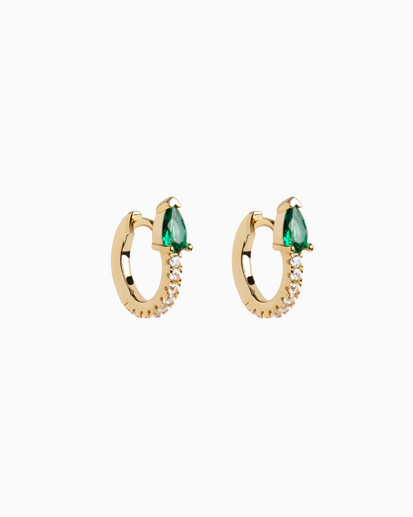 Teardrop Pavé Huggie Hoops